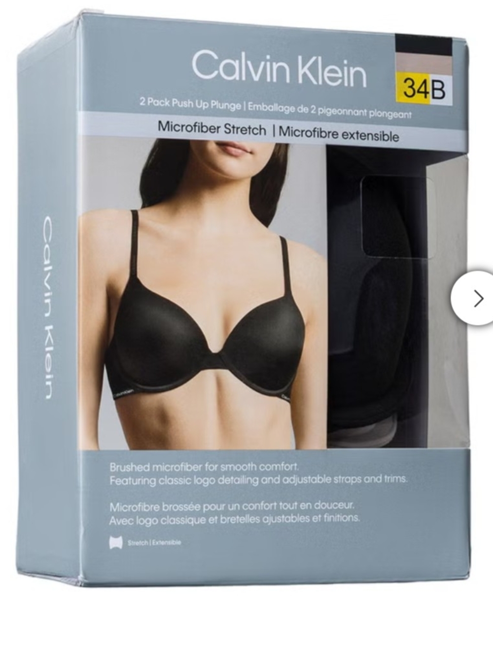 Calvin Klein Black Push-Up Plunge Bra - 2 Pack (36B)